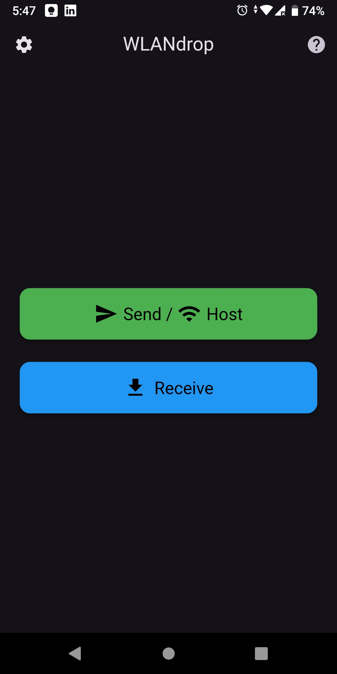 Main screen